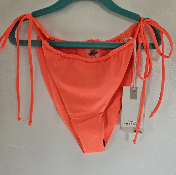 NWT Good American tiny ties bottom hot coral size 3 large - Picture 1 of 3